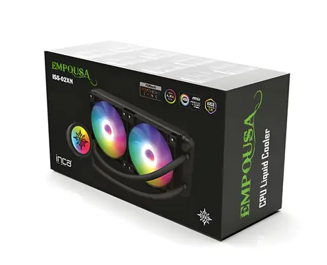 INCA Empousa ISS-02XN černá / Vodní chladič CPU / 2x 120 mm / ARGB / 1800 RPM / PWM / pro Intel & AMD