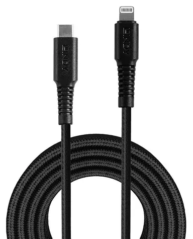Lindy USB-C na Lightning černá / Kabel / 3 m / 480 Mbit/s / MFi certifikace