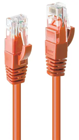 Lindy Cat6 U/UTP oranžová / Patch kabel / RJ-45 / 1 m / 10GBase-T