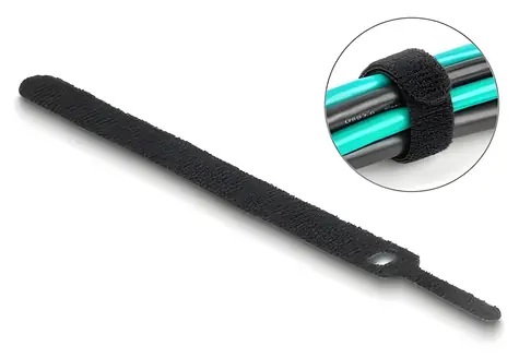 Delock stahovací pásky se suchým zipem černé 150 x 12 mm / Stahovací pásky / 10 ks