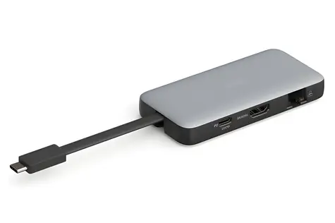 Digitus USB-C Dock stříbrná / Dokovací stanice / HDMI 4K/60Hz / USB 3.2 Gen 2 / RJ45 / SD/microSD / PD 100W