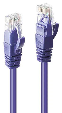 Lindy fialová / Patch kabel / Cat 6 U/UTP / RJ45-RJ45 / 0,3 m