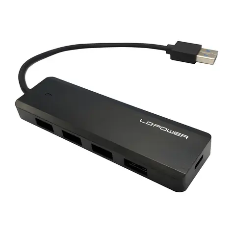 LC-Power černá / USB hub / 4x USB-A / 1x USB-C / nabíjecí funkce