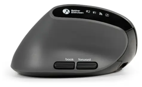 BakkerElkhuizen MidWay levá / Ergonomická bezdrátová myš / Bluetooth 5.2 / 2,4 GHz / 2400 DPI / USB-C nabíjení