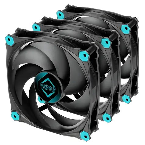 Iceberg Thermal IceGALE Silent černá / Ventilátor / 120mm / 1100 RPM / 12,3 dB / 3ks