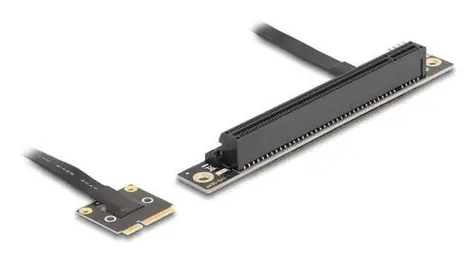 Delock adaptér Mini PCIe - PCIe 3.0 x16 90° / Adaptér / PCIe 3.0 / Kabel 0,2 m / Bootovatelný