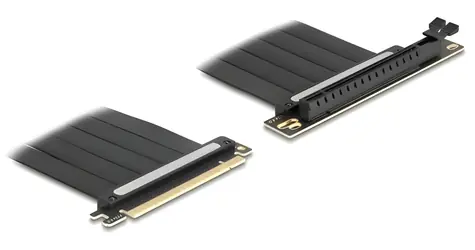 Delock Riser karta PCIe x16 na x16 90° / Riser karta / PCI Express 4.0 / flexibilní kabel 0,3 m / černá