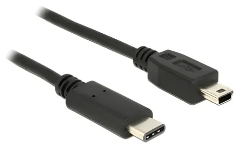 Delock USB C - Mini-B černá / Kabel / USB 2.0 / 1 m