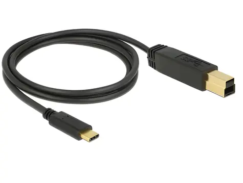 Delock USB-C - USB-B černá / Kabel / USB 3.2 Gen 2 (10 Gbit/s) / 1 m