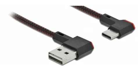 Delock / USB kabel / USB-A - USB-C / úhlový / 0,2 m / černá
