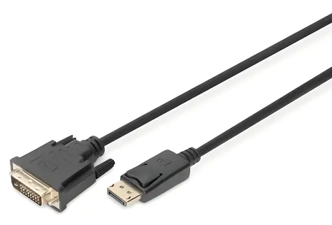 Digitus DisplayPort - DVI-D 3 m černá / Redukční kabel / DisplayPort 1.1a / Max. rozlišení 1920×1200