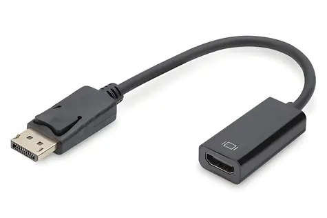Digitus DisplayPort - HDMI adaptér černá / Adaptér / DisplayPort - HDMI / 0,15 m / Full HD