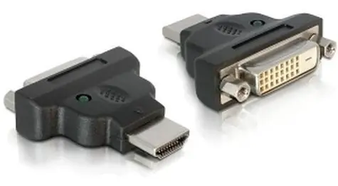 DeLock černá / Adaptér HDMI (M) - DVI 24+1 (F) / s LED indikací