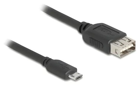 Delock černá / Kabel / USB Micro-B (M) - USB-A (F) / USB 2.0 / EASY-USB / 1 m