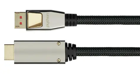 Python černá / Kabel DisplayPort - HDMI / DP 1.4 - HDMI 2.0 / 4K 60Hz / 1 m / pozlacené konektory