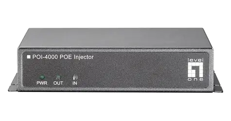 LevelOne POI-4000 černá / PoE injektor / Fast Ethernet / 1 port / 56 W