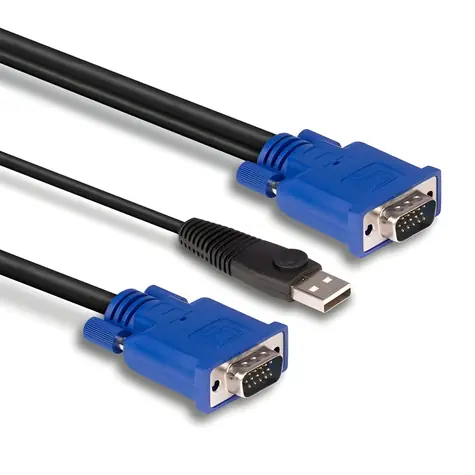 Lindy sdružený KVM a USB kabel 2m černá / KVM kabel / VGA / USB / PVC