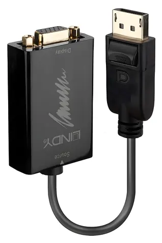 Lindy DisplayPort - VGA černá / Převodník / Aktivní / 1920x1080 / 60 Hz / 0,15 m