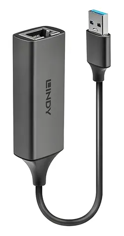 Lindy USB 3.0 Gigabit Ethernet adaptér / Síťový adaptér / USB-A 3.0 / RJ45 / 10/100/1000 Mbit/s / stříbrná