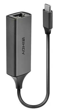 Lindy USB-C Gigabit Ethernet adaptér / Síťový adaptér / RTL8153 / 5 Gbit/s / stříbrná