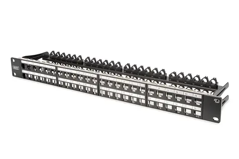 Digitus Patch panel 48 portů černý / Patch panel / 19
