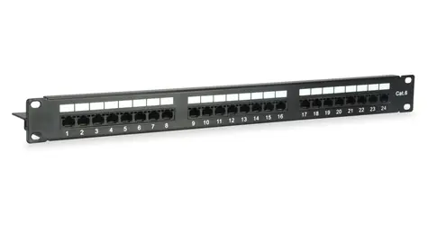 Equip 24 portů Cat6 / Patch panel / RJ-45 / UTP / 1U / 19