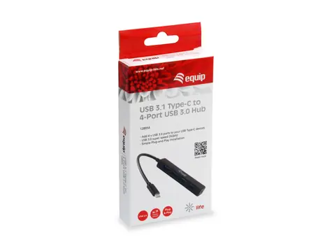 Equip USB-C Hub 4 port / Kabelový USB hub / 4× USB-A 3.2 / 5 Gbps