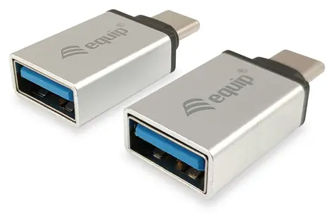 Equip stříbrná / Redukce USB-C na USB-A 3.0 / Hliník / 5 Gbit/s / 2 ks