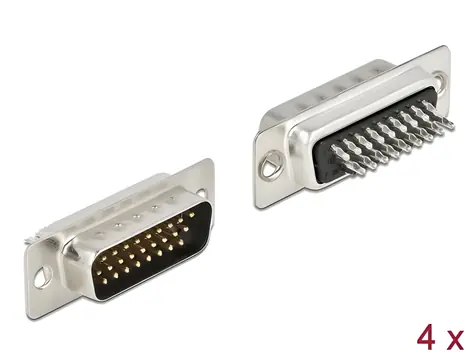 Delock D-Sub HD 26 pin / Konektor / Pájecí verze / Kovový / sada 4 ks