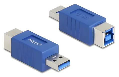 DeLock 67217 USB Type-A - Type-B modrá / Adaptér / 5 Gbit/s / křížený