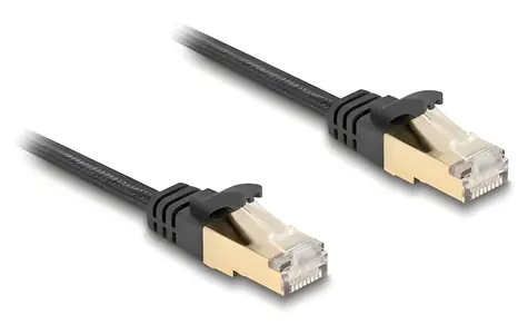 DeLock / Síťový kabel / RJ45 - RJ45 / Cat.6A S/FTP / plochý / 7,5 m