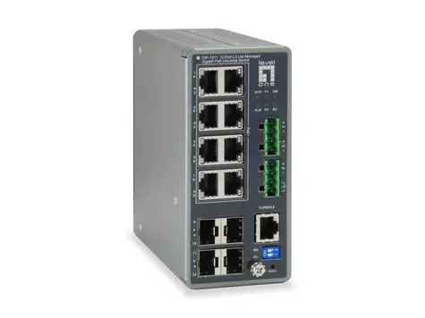 LevelOne IGP-1271 / Průmyslový switch / 8x GE PoE+ / 4x SFP / PoE+ 240 W / Managed L3