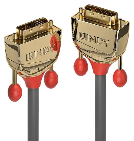 Lindy Gold Line DVI-D Dual Link šedá / Kabel / DVI-D / 5 m / 2560 × 1600 px