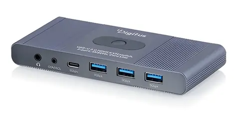 Digitus Coreline / KVM switch / USB-C + HDMI / 2 porty / 4K 60Hz / USB 3.0 hub