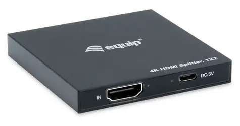 Equip HDMI splitter 1-2 porty černá / 4K 30Hz / 2x HDMI výstup / hliníkové tělo