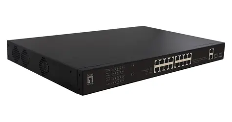LevelOne FGP-2031 / PoE+ switch / 16x FE PoE+ / 2x GE / 2x SFP / 270W / Unmanaged / 19