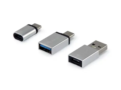 Equip stříbrná / Sada OTG adaptérů / USB-C - USB-A / USB-C - Micro-USB / USB-A - USB-C / hliník