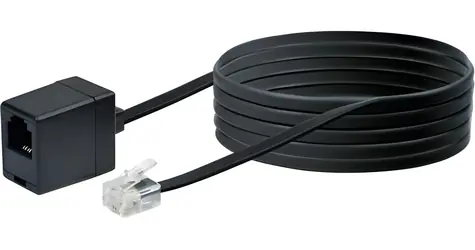 Schwaiger černá / Telefonní prodlužovací kabel / RJ-11 - RJ-11 / 10 m