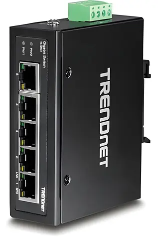 TRENDnet TI-G50 / Průmyslový switch / 5-port Gigabit / IP30 / DIN lišta / -40 až 75 °C