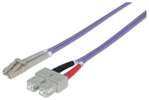 Intellinet fialová / Optický kabel / LC/SC / Multimode OM4 / 3 m