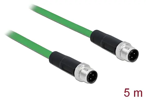 Delock 85920 / Síťový kabel / M12 5 m / 4 pin / kódování D / (M) - (M) / TPU