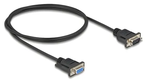 Delock RS-232 Sub-D9 / Sériový kabel / samec - samice / 1 m / úzké konektory