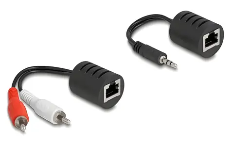 Delock / Audio adaptér / RJ45 (F) - Jack 3,5 mm (M) + Cinch (M) / sada 2 ks