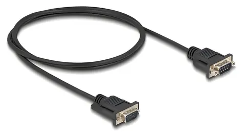DeLock / Sériový kabel RS-232 / Sub-D9 samec - samec / 1 m