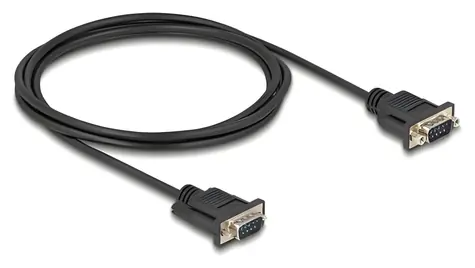 Delock RS-232 Sub-D9 samec-samec černá / Sériový kabel / 2 m