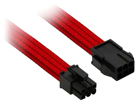 Nanoxia NX6PV3ER červená / Prodlužovací kabel / PCI-E 6-pin / 30 cm / rovný konektor