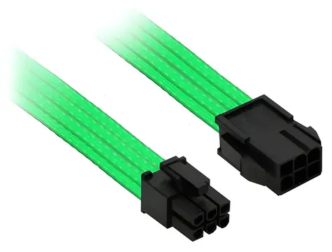 Nanoxia NX6PV3ENG neonově zelená / Prodlužovací kabel / PCI-E 6-pin / 30 cm / rovný konektor
