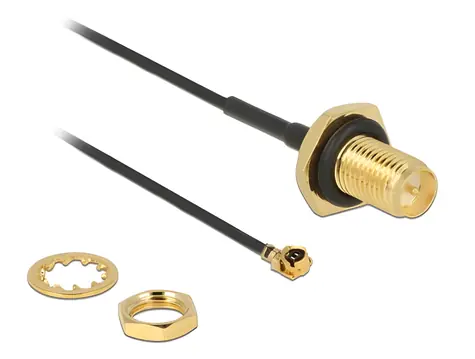 Delock Anténní kabel RP-SMA - MHF I-PEX / Redukce / 10 cm / 50 Ohm / Stříkající voda