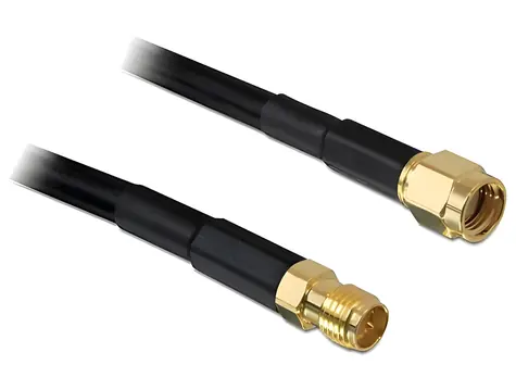 Delock Anténní kabel RP-SMA (M) - RP-SMA (F) černá / Anténní kabel / CFD200 / 15 m / 50 Ohm