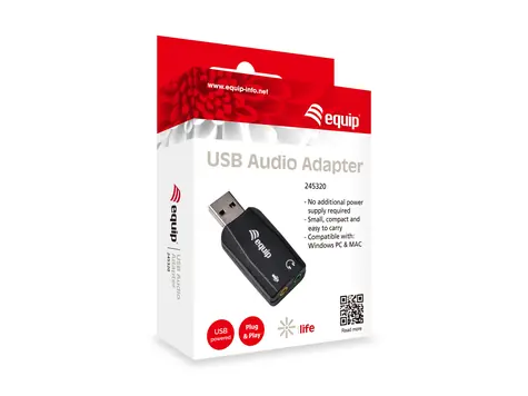 Equip černá / USB audio adaptér / USB-A / 2x 3,5mm jack